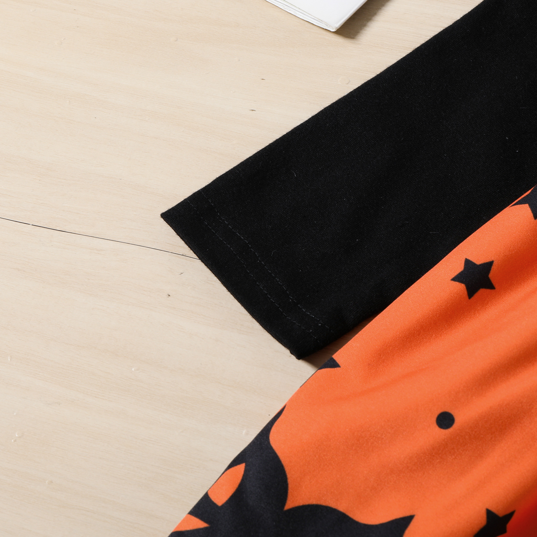 Kids Halloween Long-Sleeve Contrasting Colors Bow Dress