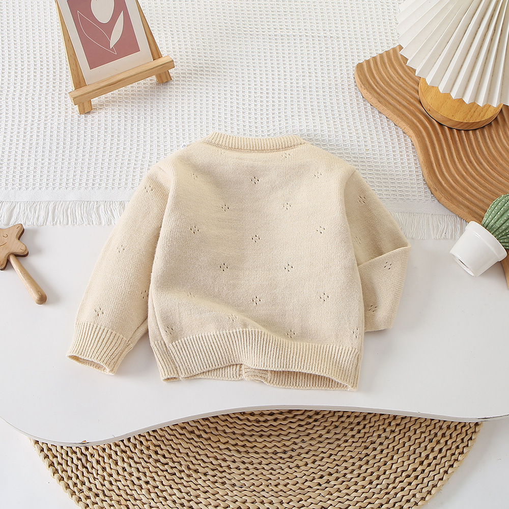 Kids Embroidered Floral Knit Sweater
