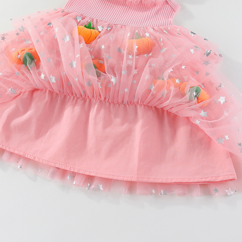 Kids Pumpkin Ghost Mesh Dress