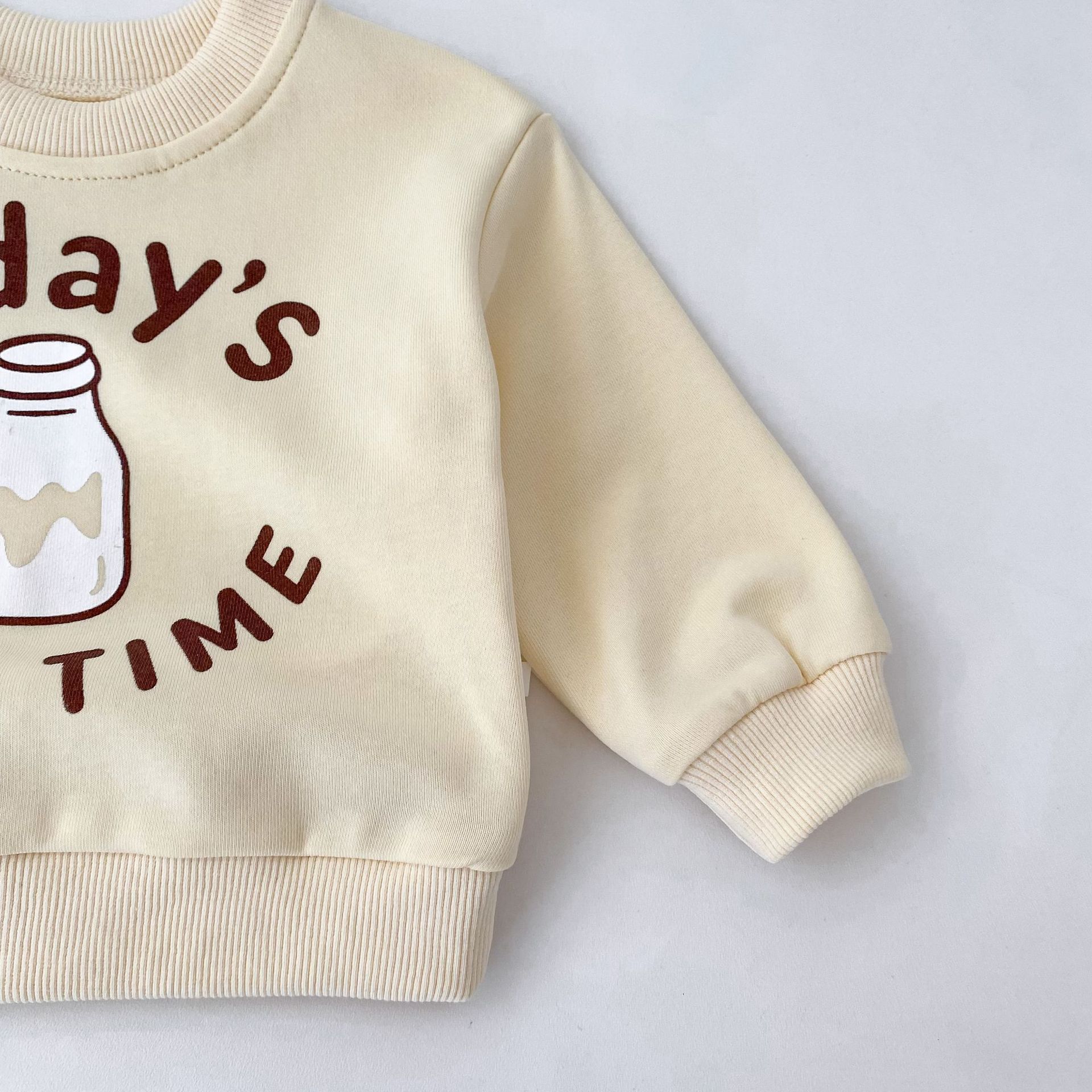 TODAY'S MILK TIME Baby Toddler Sweatshirt and Smiley Face Pants Set