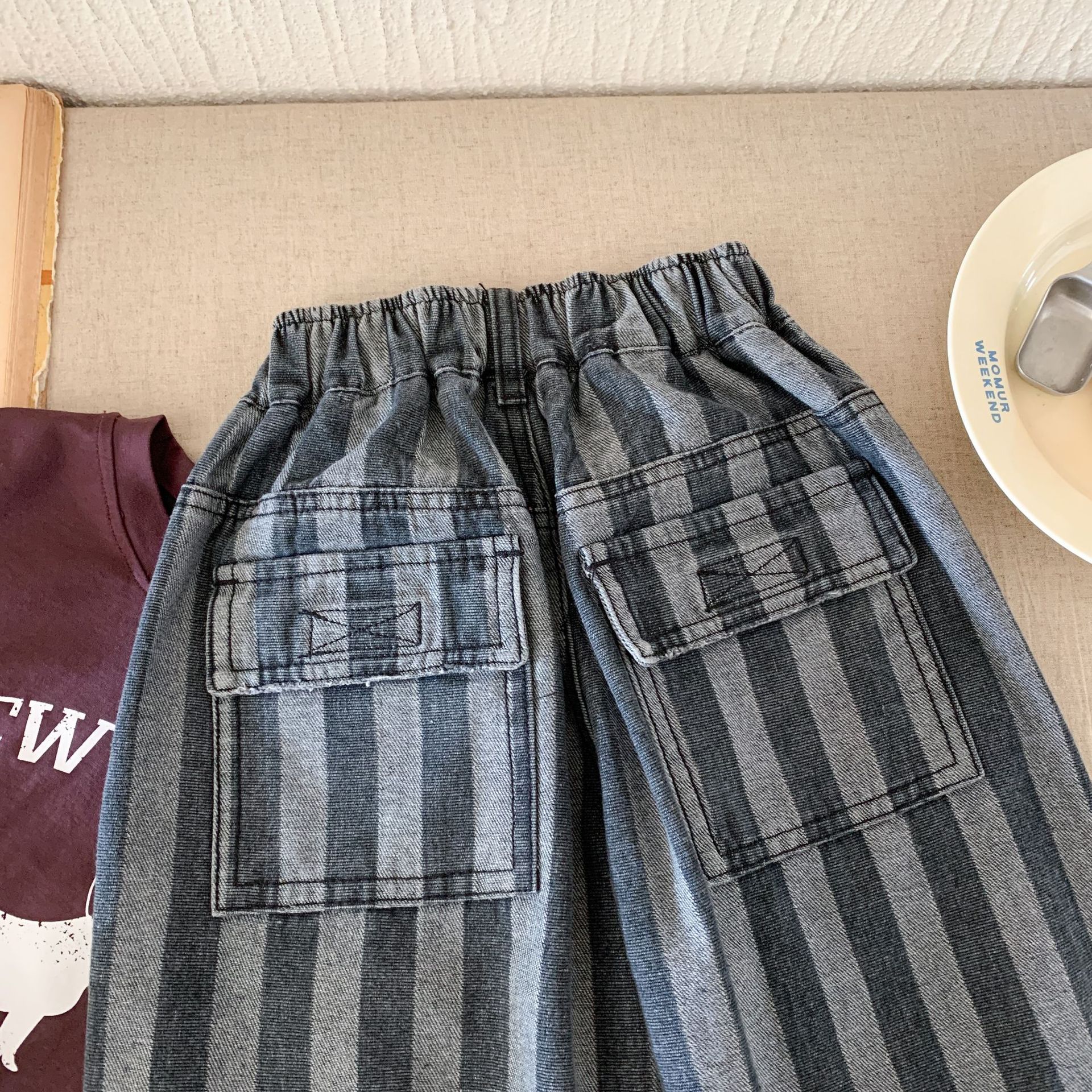Kids Striped Denim Pants