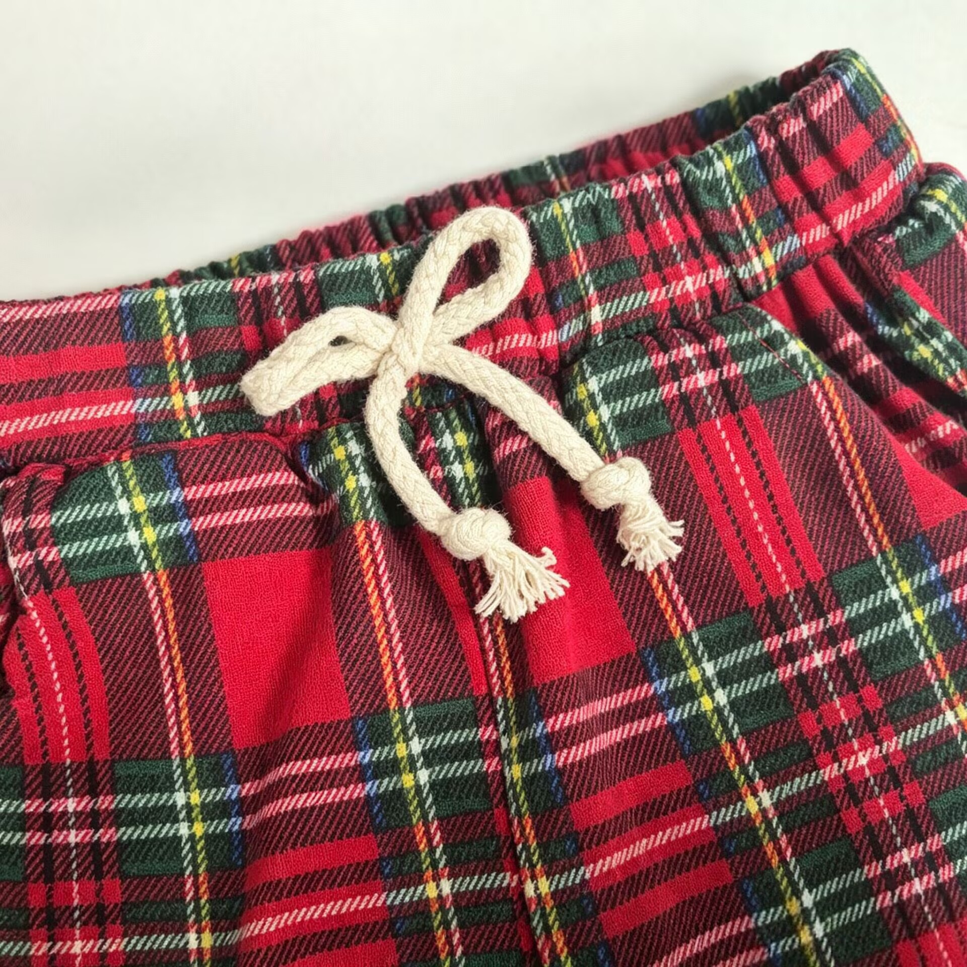 Baby Santa Claus Sweatshirt and Checkered Pants Set