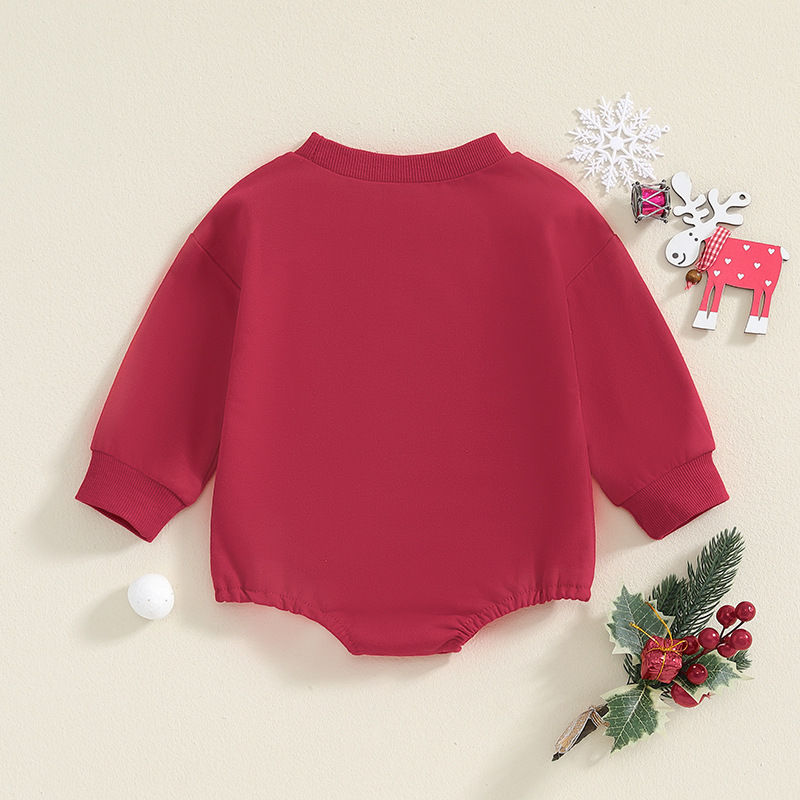 Baby Christmas Letter Embroidery Onesie