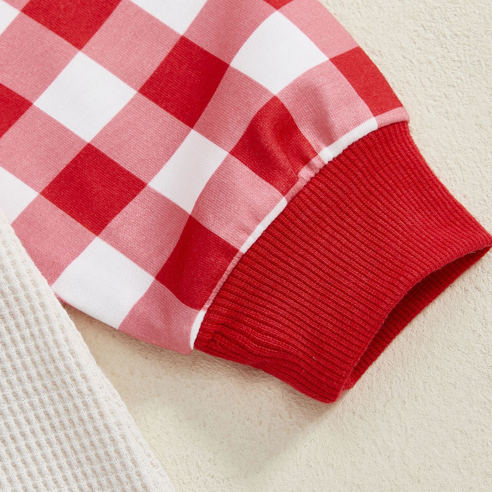 Baby Color Block Checkerboard Sleeves Romper