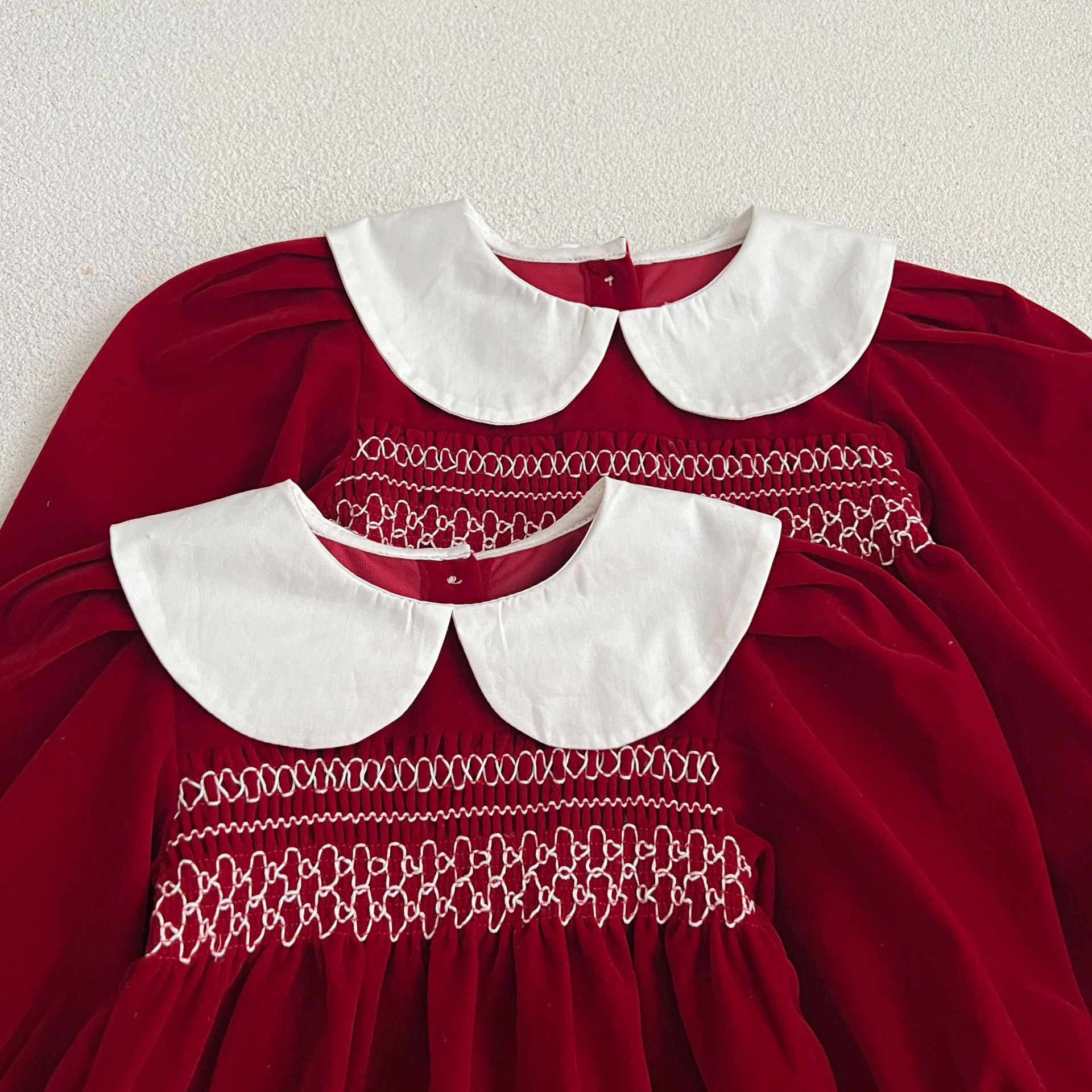 DailyBebe Kids Christmas Lapel Collar Dress