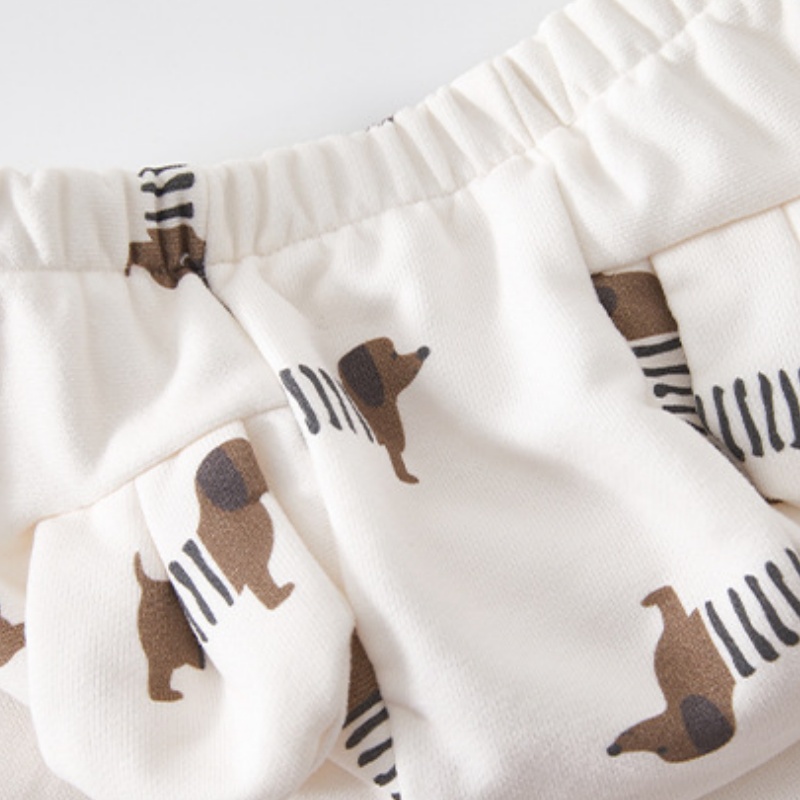 Baby Dachshund Print Zippered Romper