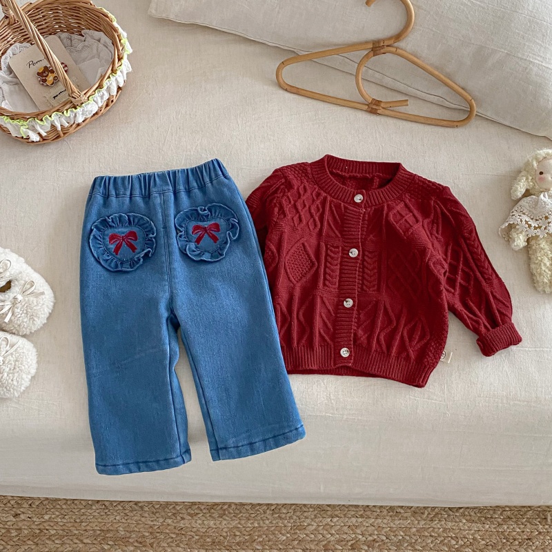 Baby Toddler Girls Bow Denim Pants