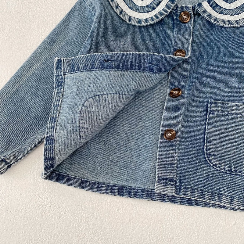 Baby Toddler Girls' Peter Pan Collar Denim Jacket