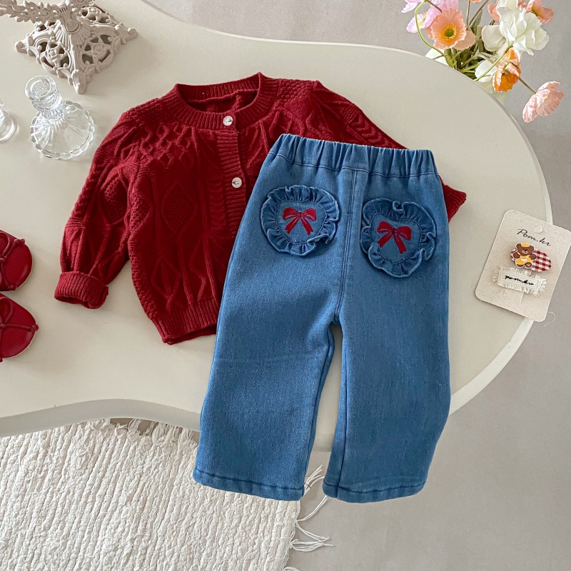 Baby Toddler Girls Bow Denim Pants