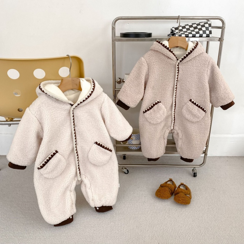 Baby Fleece-Lined Hooded Romper