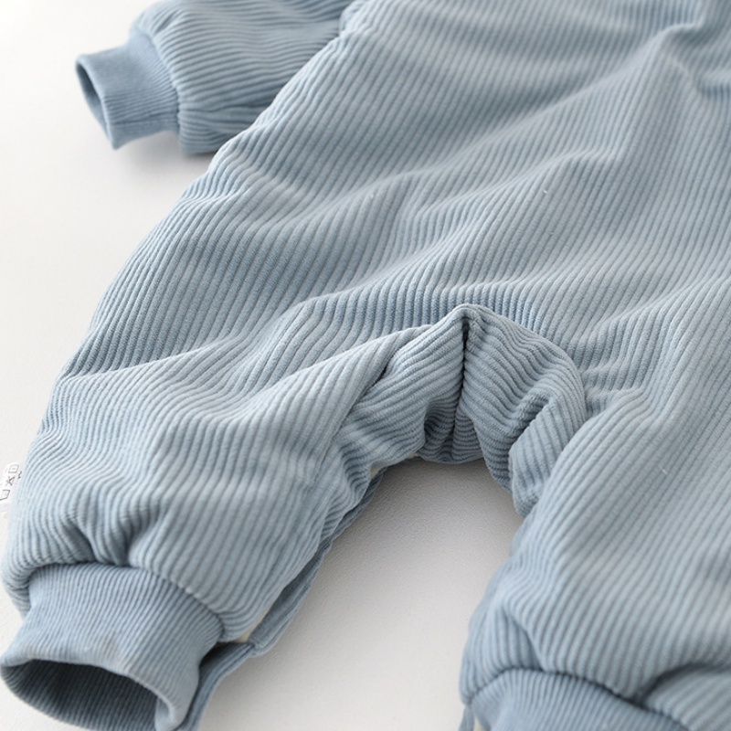 Baby Dog Print Corduroy Fleece Romper