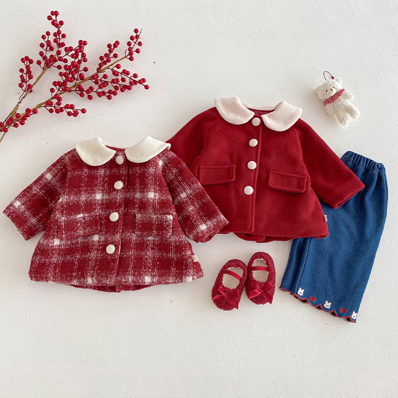 Baby Kids' Girl Christmas Red Coat