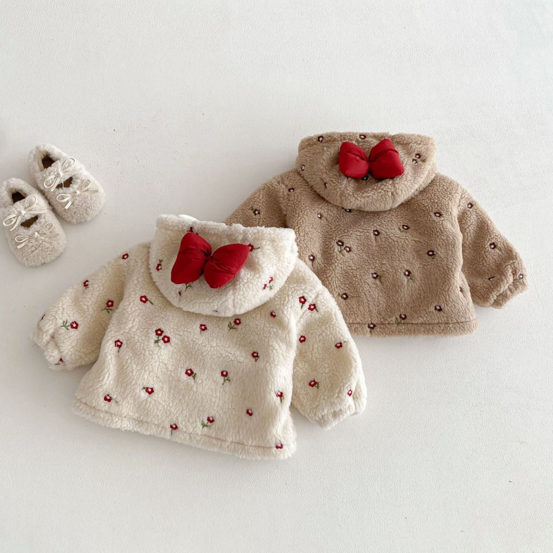 Baby & Kids' Girls Floral Print Bow Outerwear