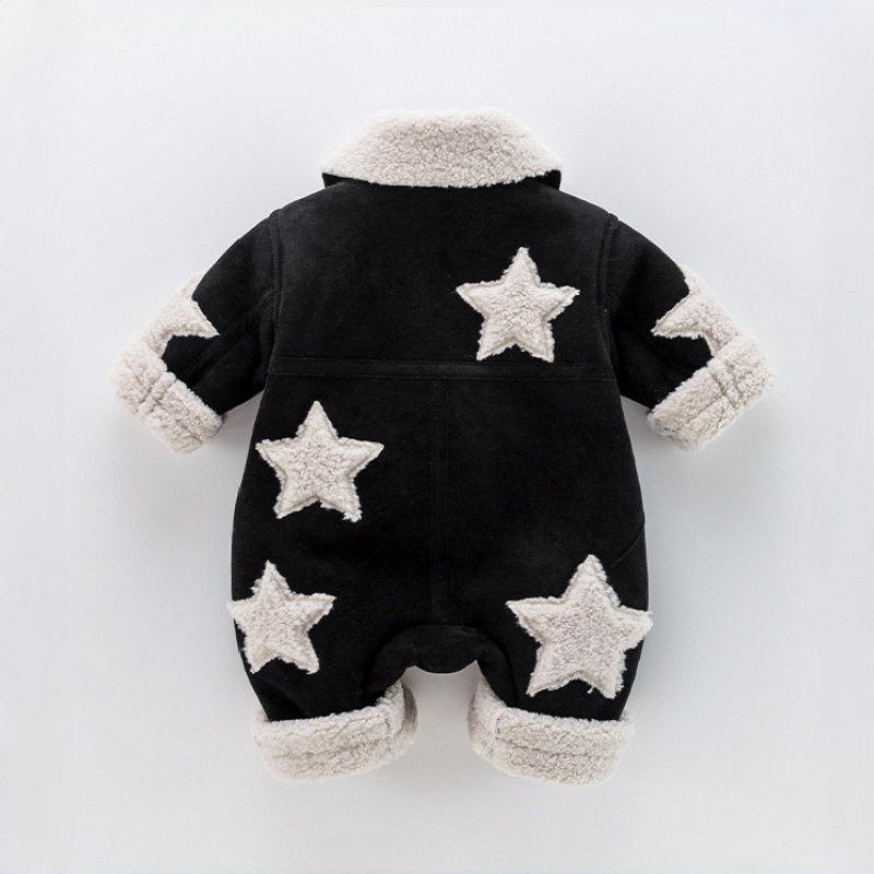 Baby Five-Star Print Fleece Romper