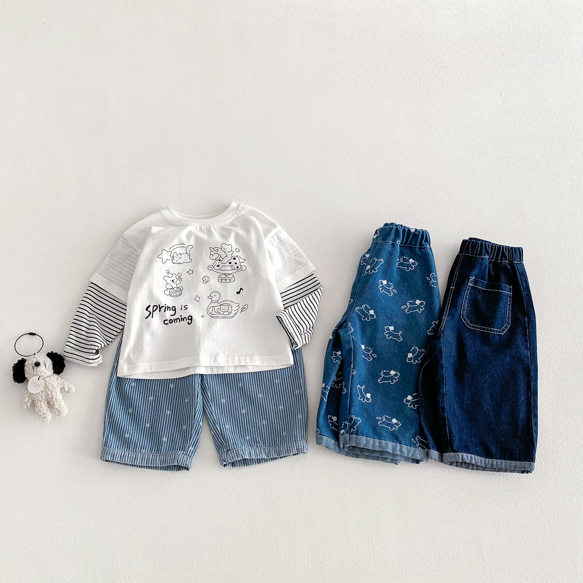 Baby Toddler Girl Puppy Denim Pants