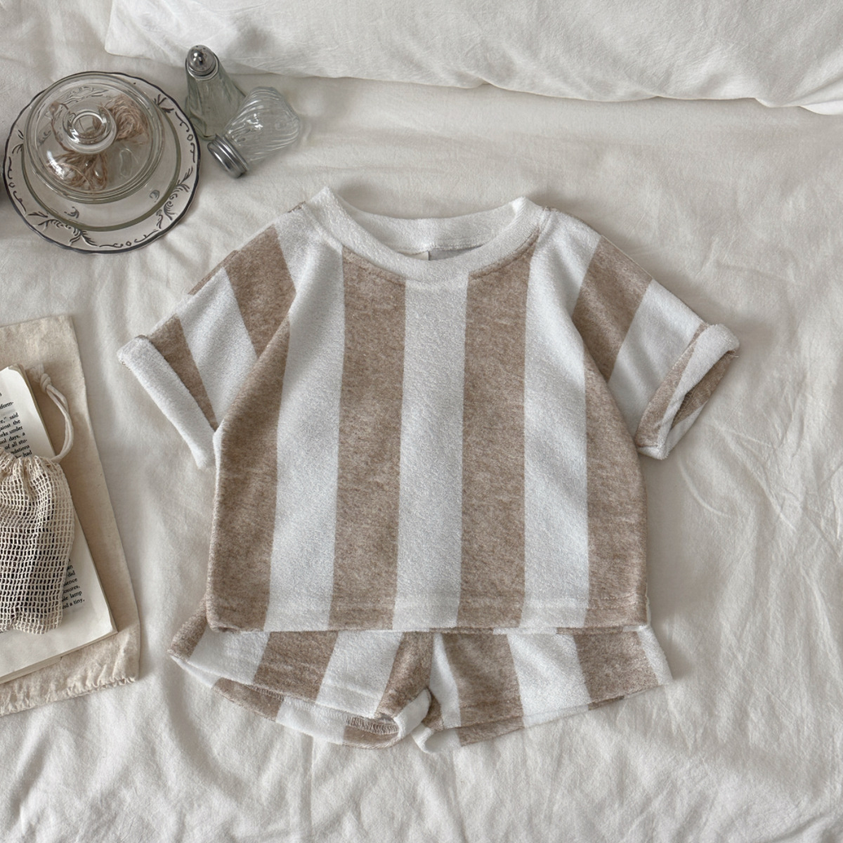Baby Stripe Tee and Shorts 2 Piece Set
