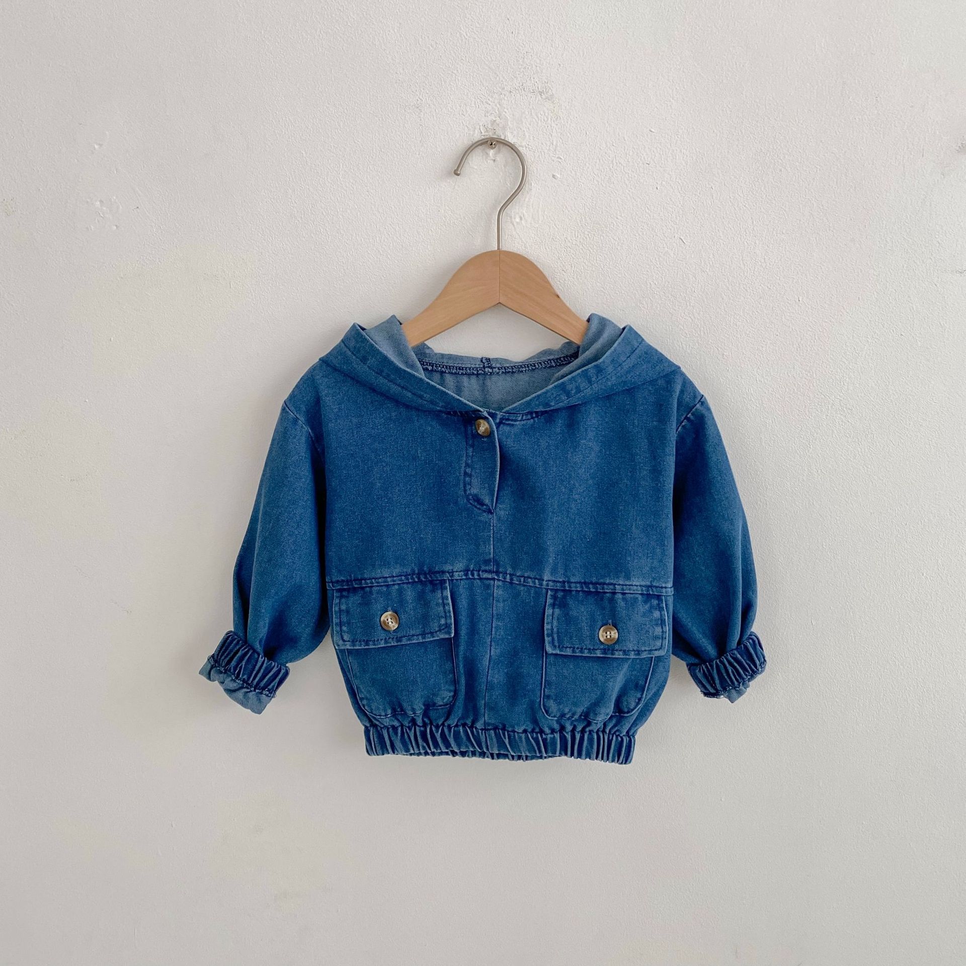 Baby & Kids Denim Hooded Pullover Jacket