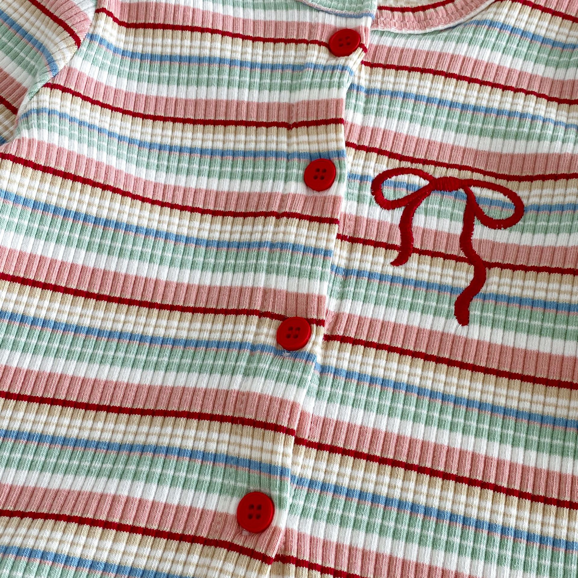Baby Toddler Striped Bow Knit Cardigan Top
