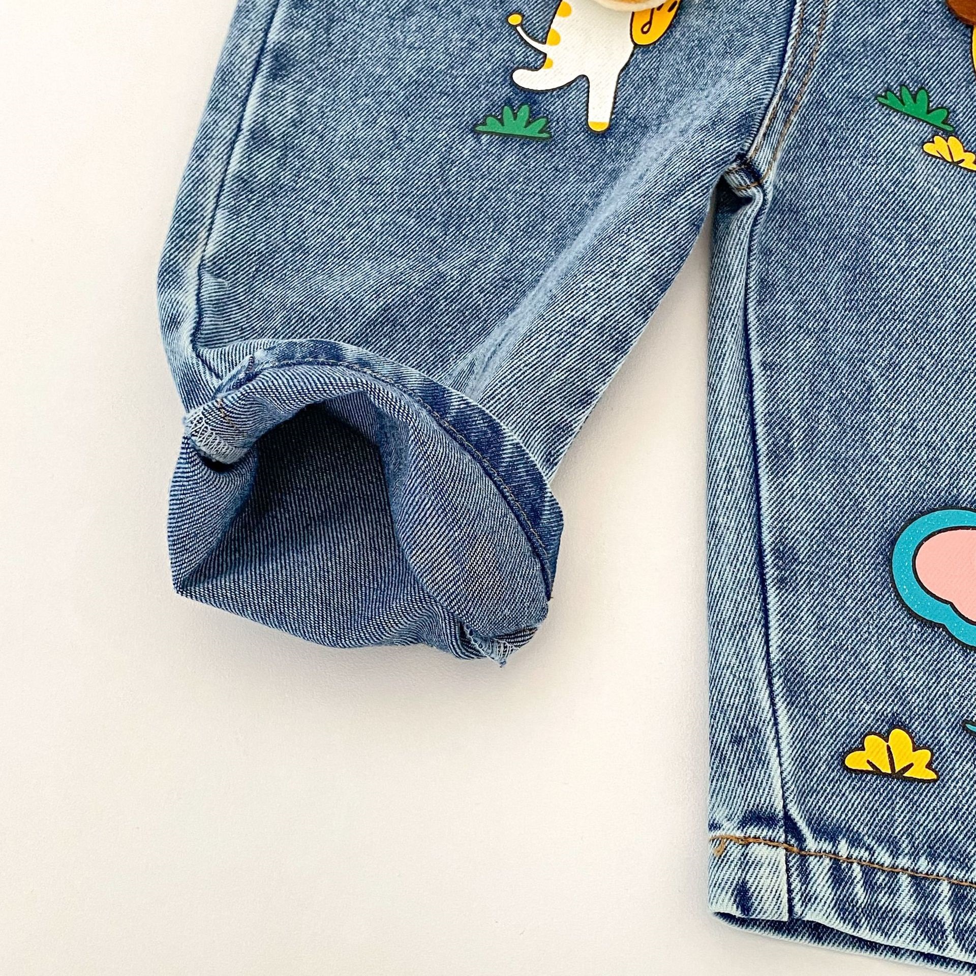Baby Toddler Cartoon Animals Denim Overalls