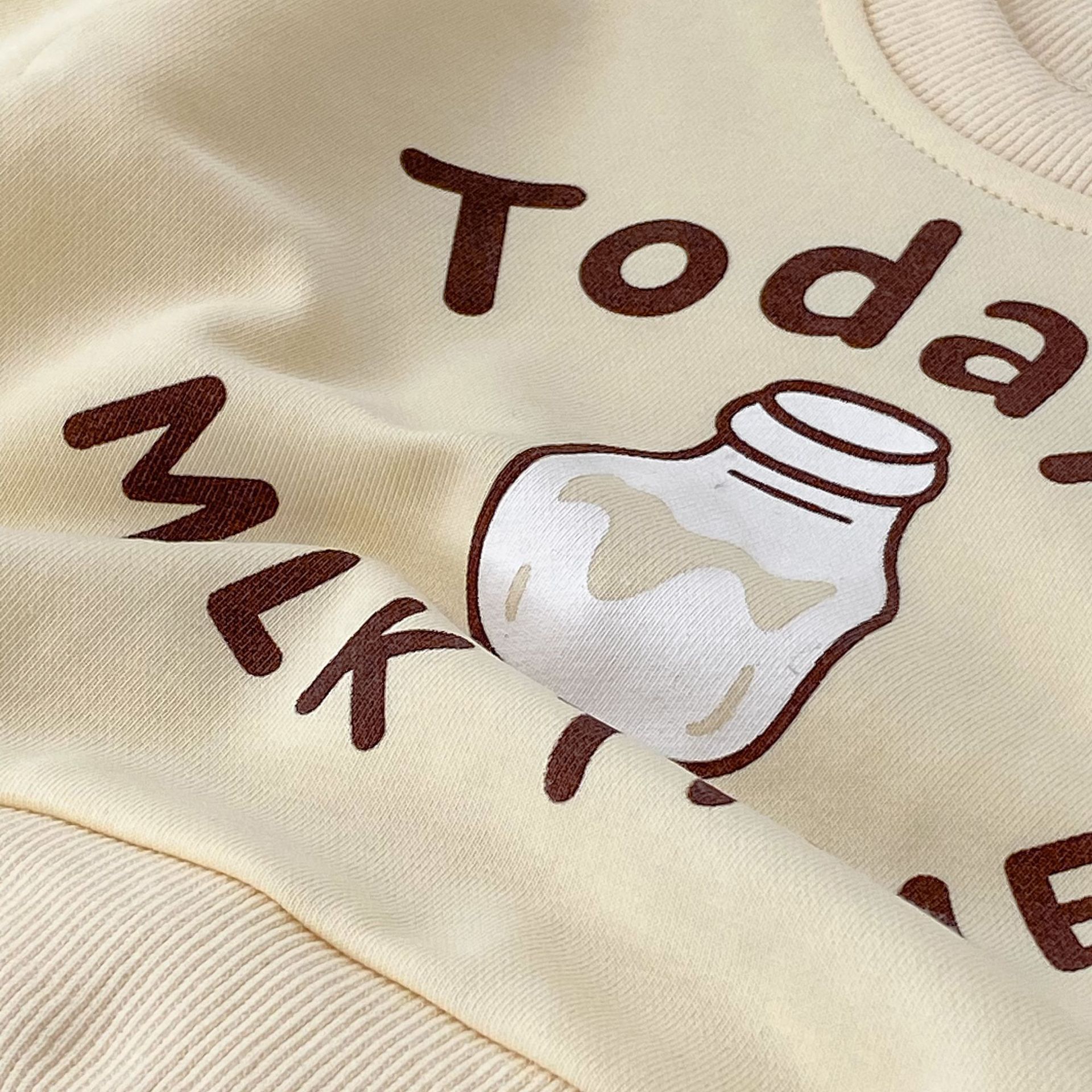 TODAY'S MILK TIME Baby Toddler Sweatshirt and Smiley Face Pants Set
