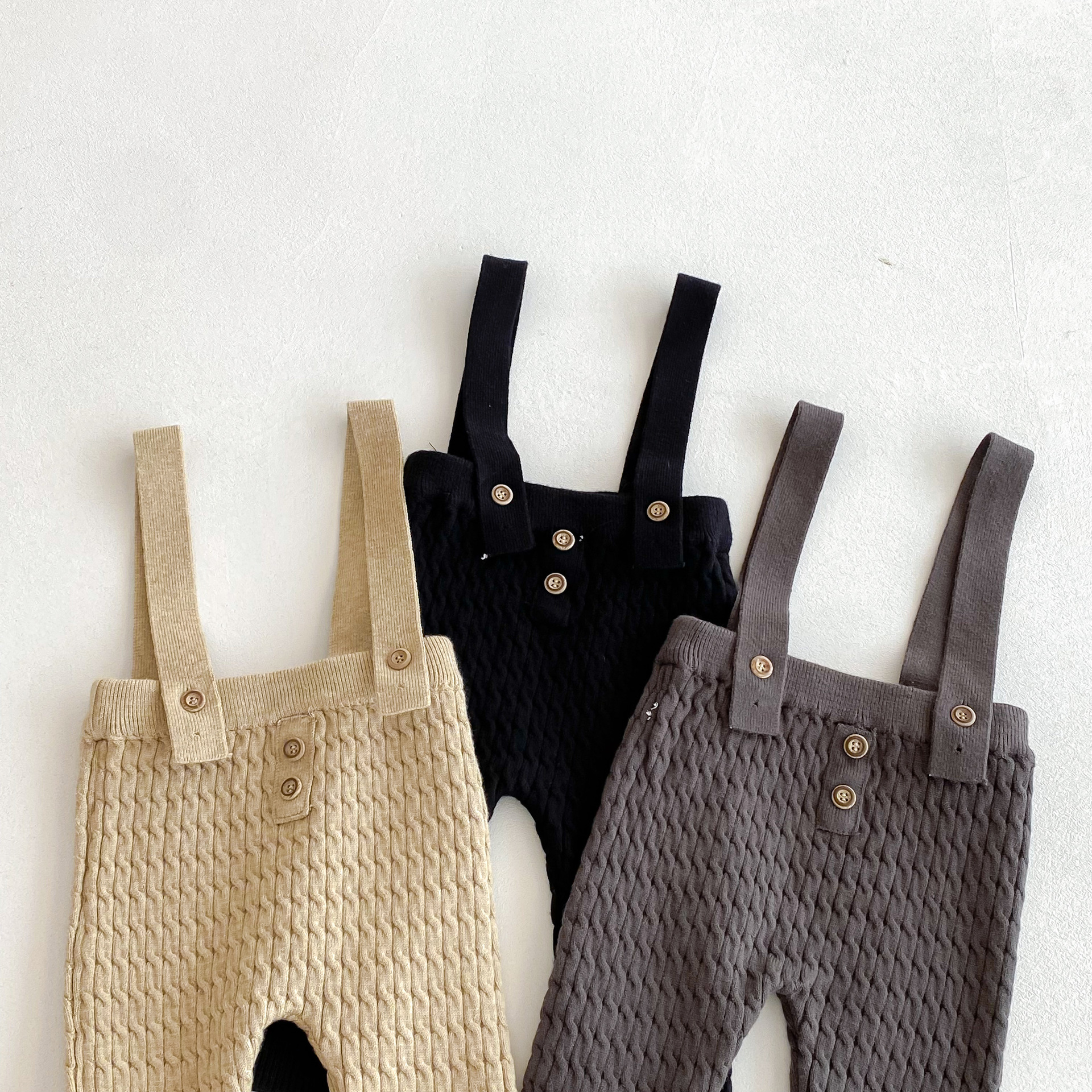 Baby Striped Sweater Overalls Set