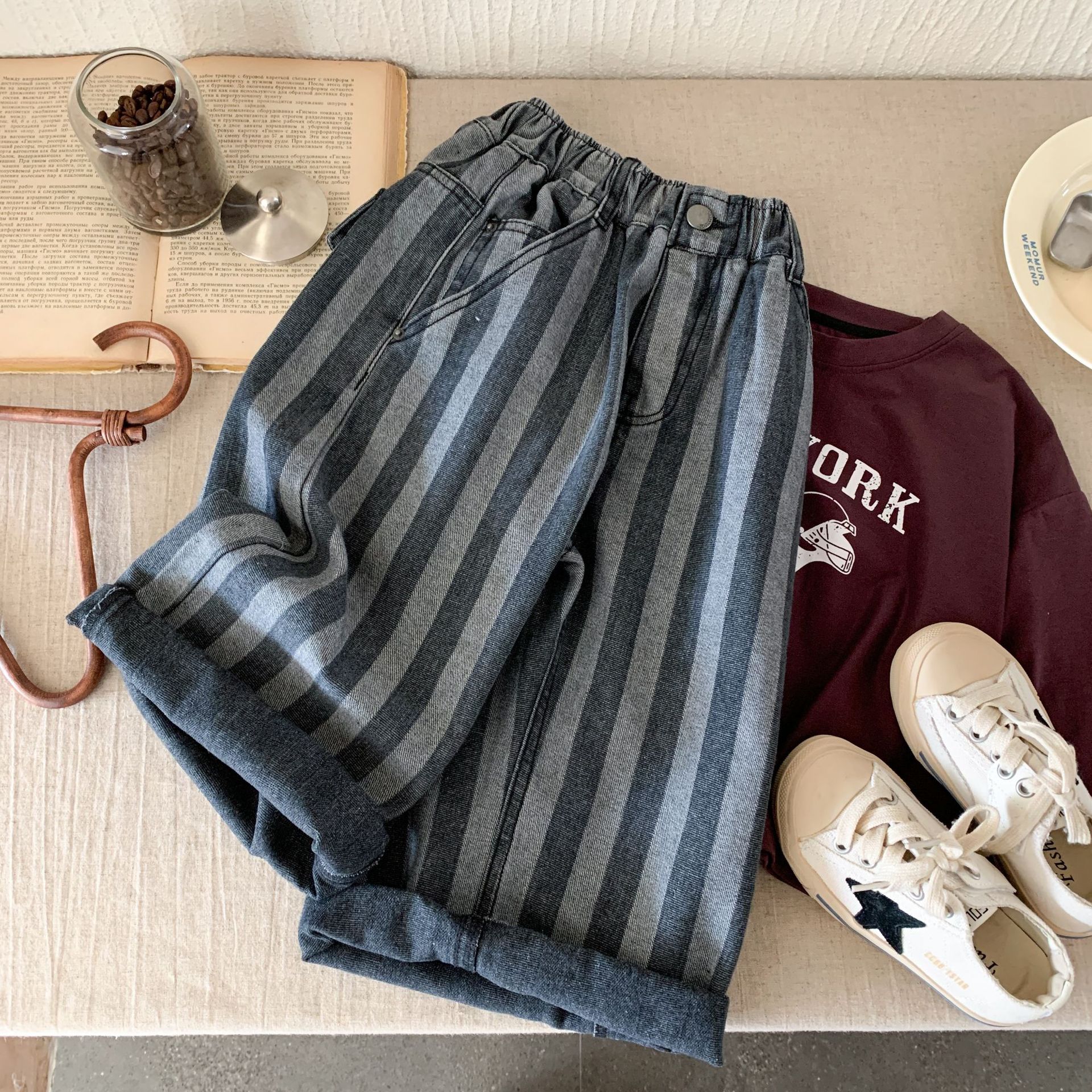 Kids Striped Denim Pants