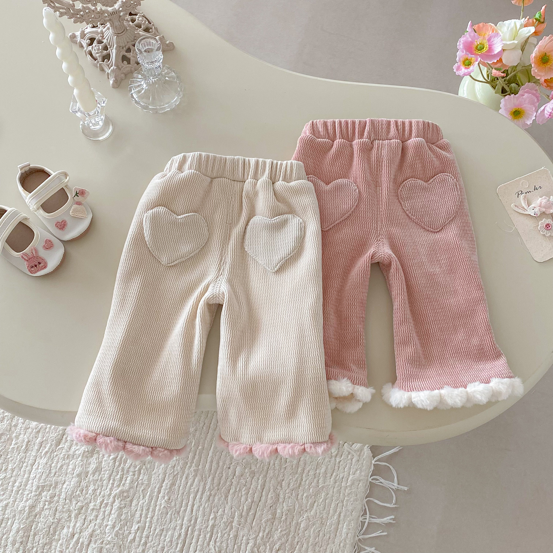Baby & Kid Heart Applique Fleece Pants