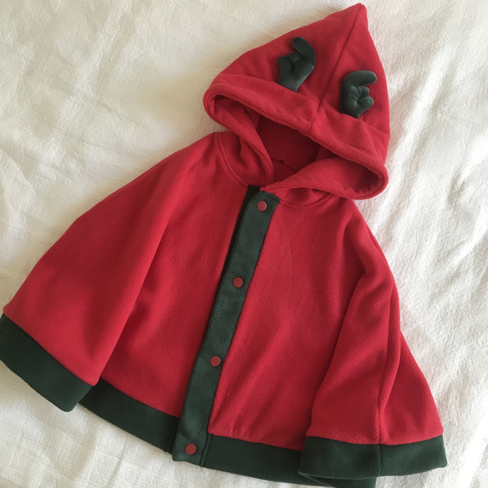 Kids Christmas Hooded Cape Outerwear