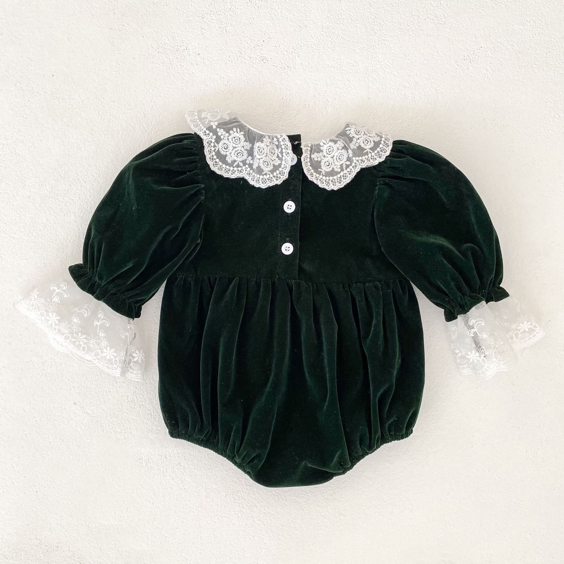 DailyBebe Baby Christmas Lace Trim Onesie