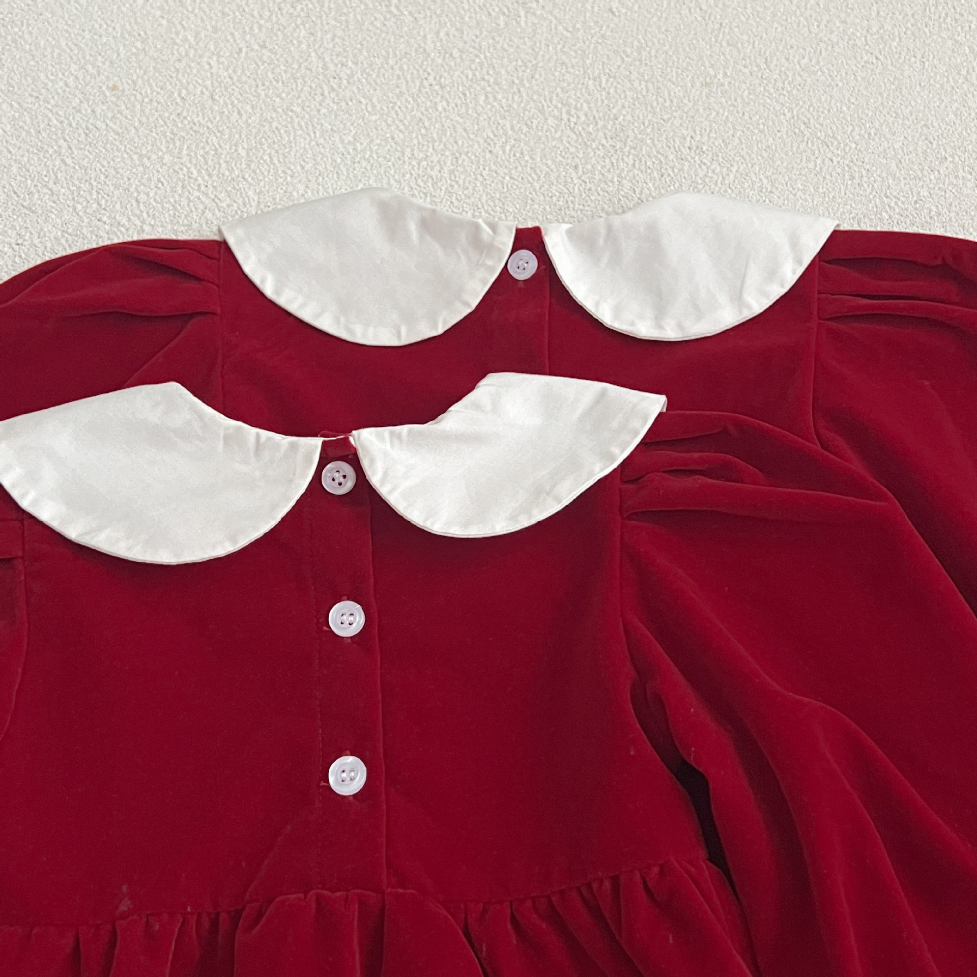DailyBebe Kids Christmas Lapel Collar Dress