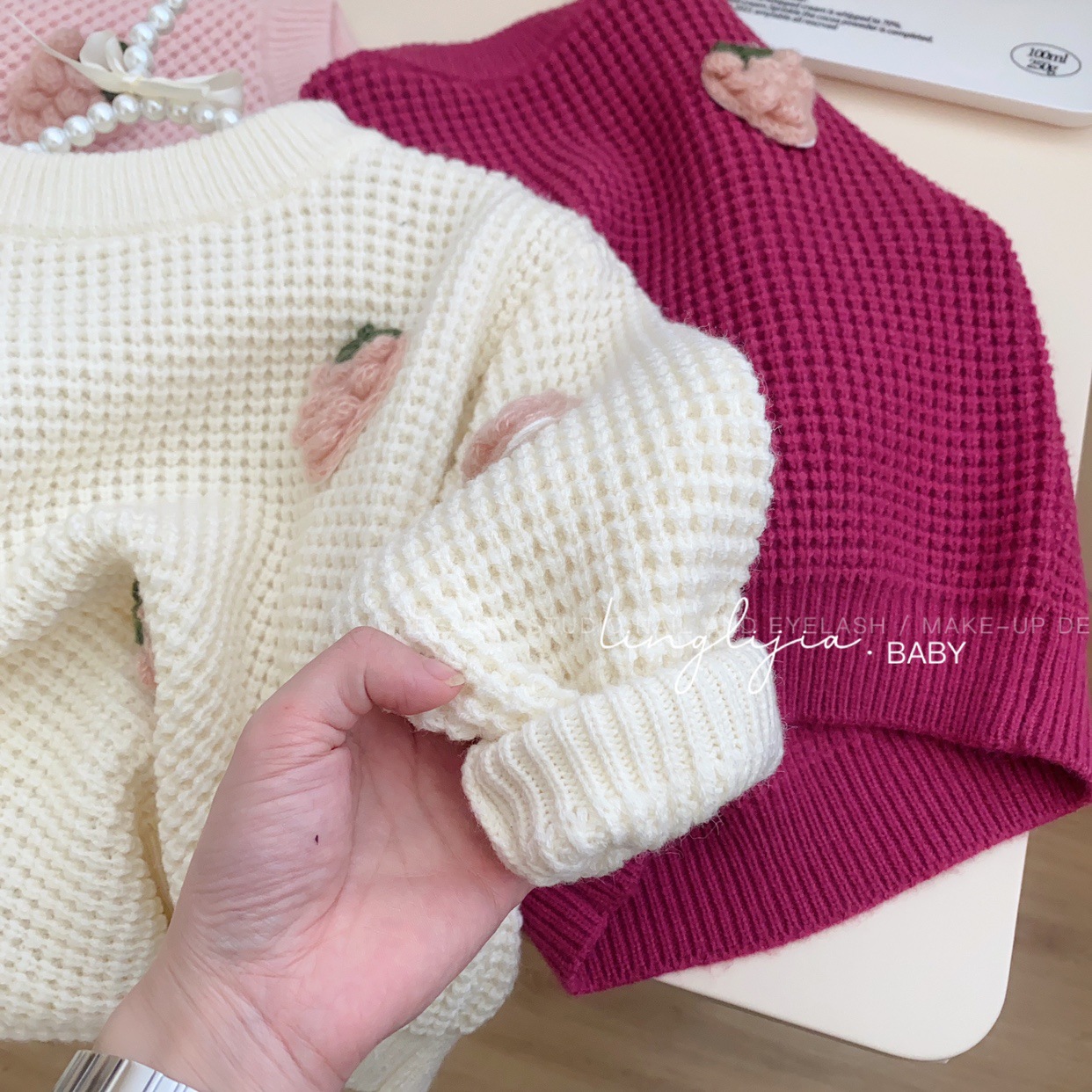 Toddler Girl Strawberry Warm Sweater