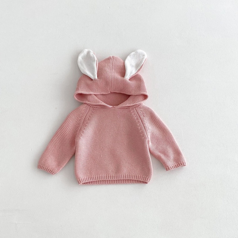 Baby Toddler Rabbit Ear Hooded Knitted Top