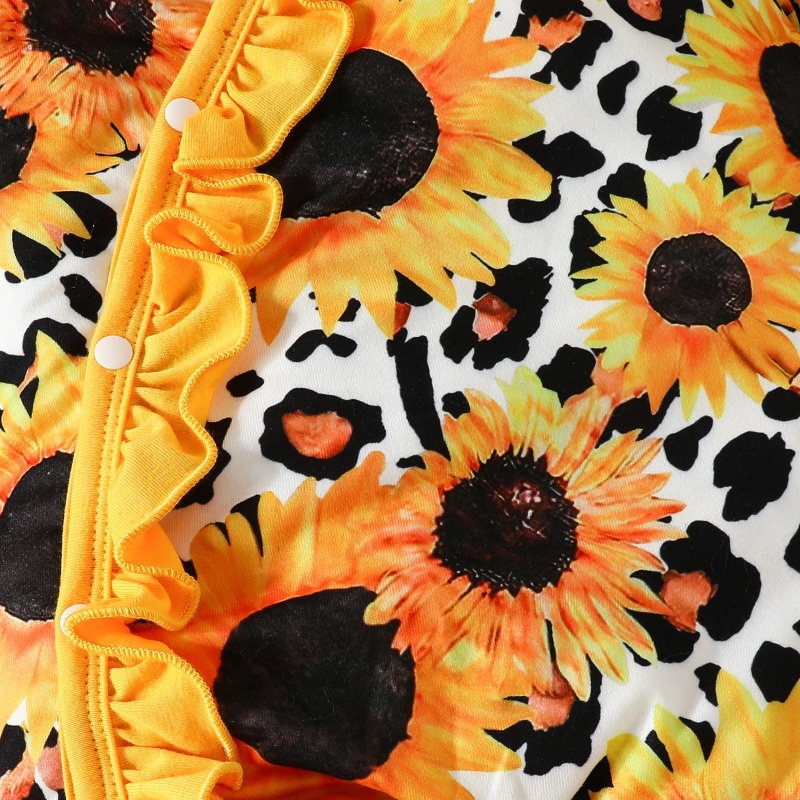 3- Piece Baby Newborn Flower Print Romper Set