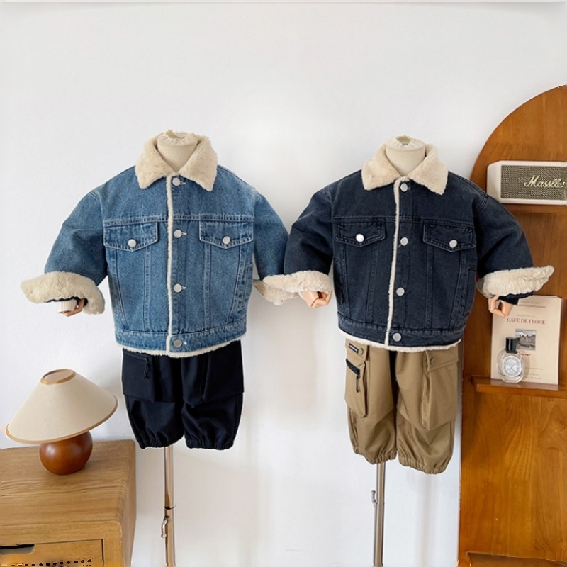 Baby Kids' Fleece-Lined Denim Outerwear