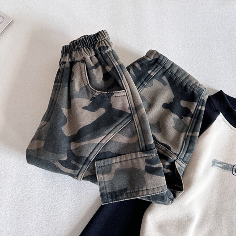 Baby & Kids' Boys' Fleece-Lined Workwear Camo Pants