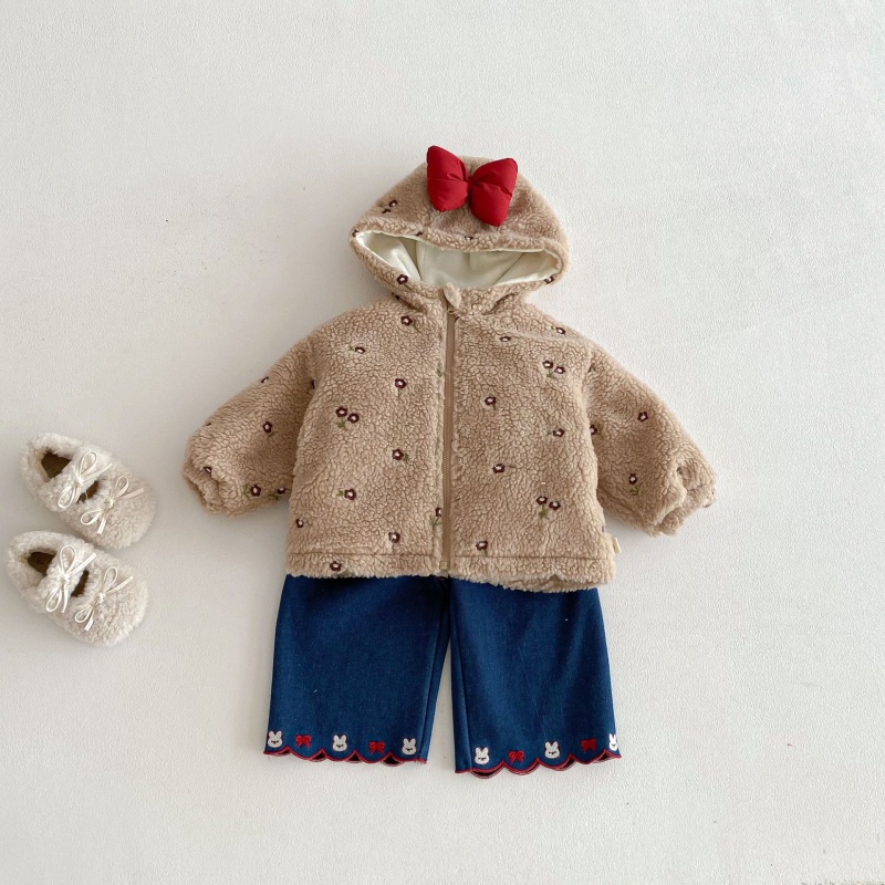 Baby & Kids' Girls Floral Print Bow Outerwear