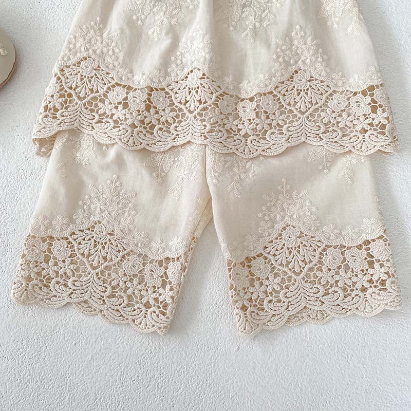 Baby 2-Piece Lace Sleeveless Casual Set