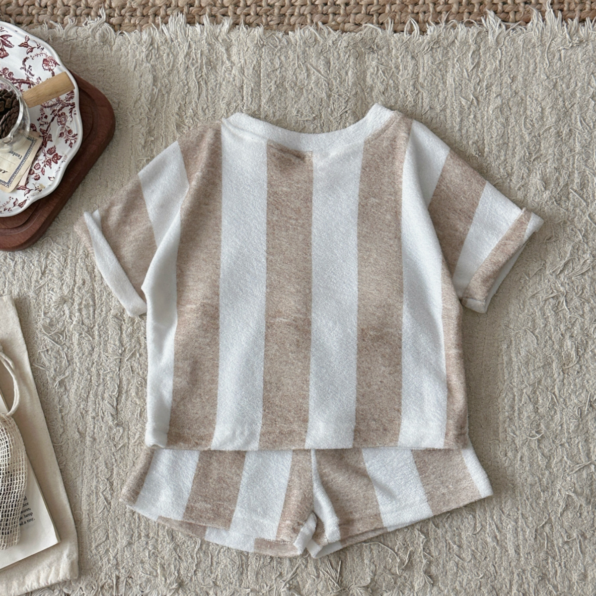 Baby Stripe Tee and Shorts 2 Piece Set