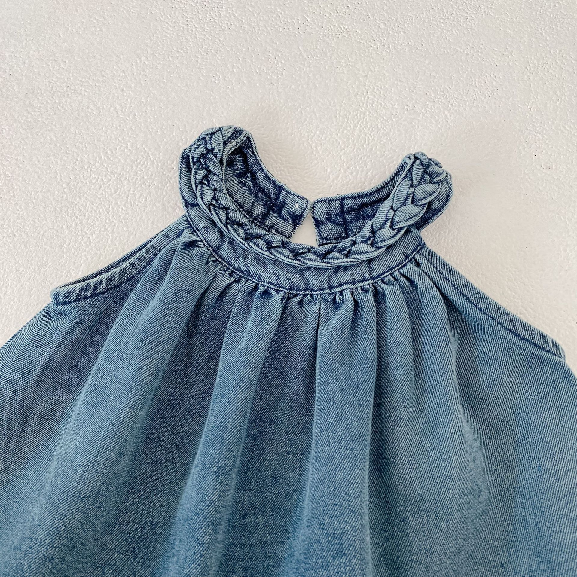 Baby & Kids Woven Denim Halter Top and Pants Sets