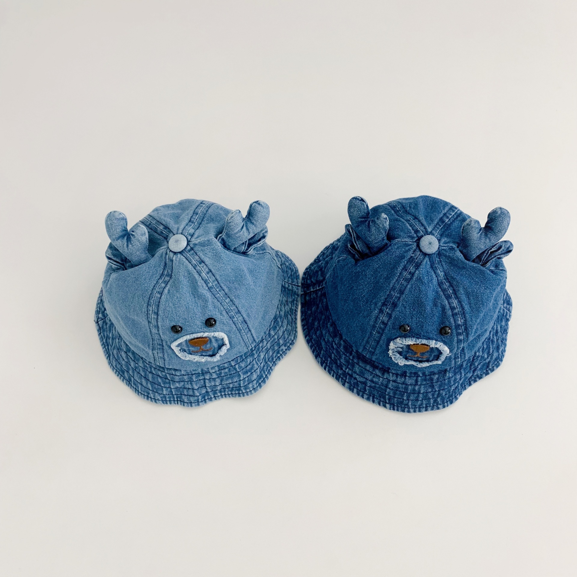 Toddler Cute Deer Cat Dome Denim Bucket Hat