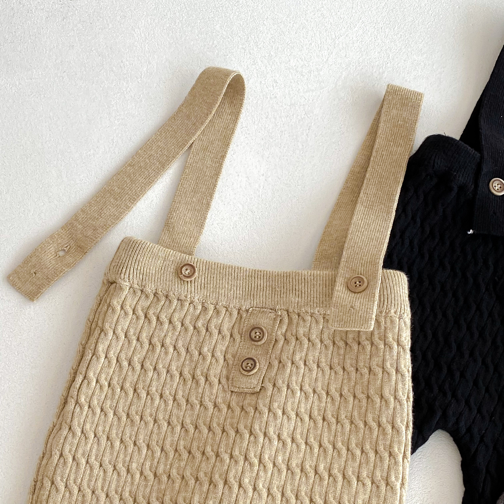 Baby Striped Sweater Overalls Set