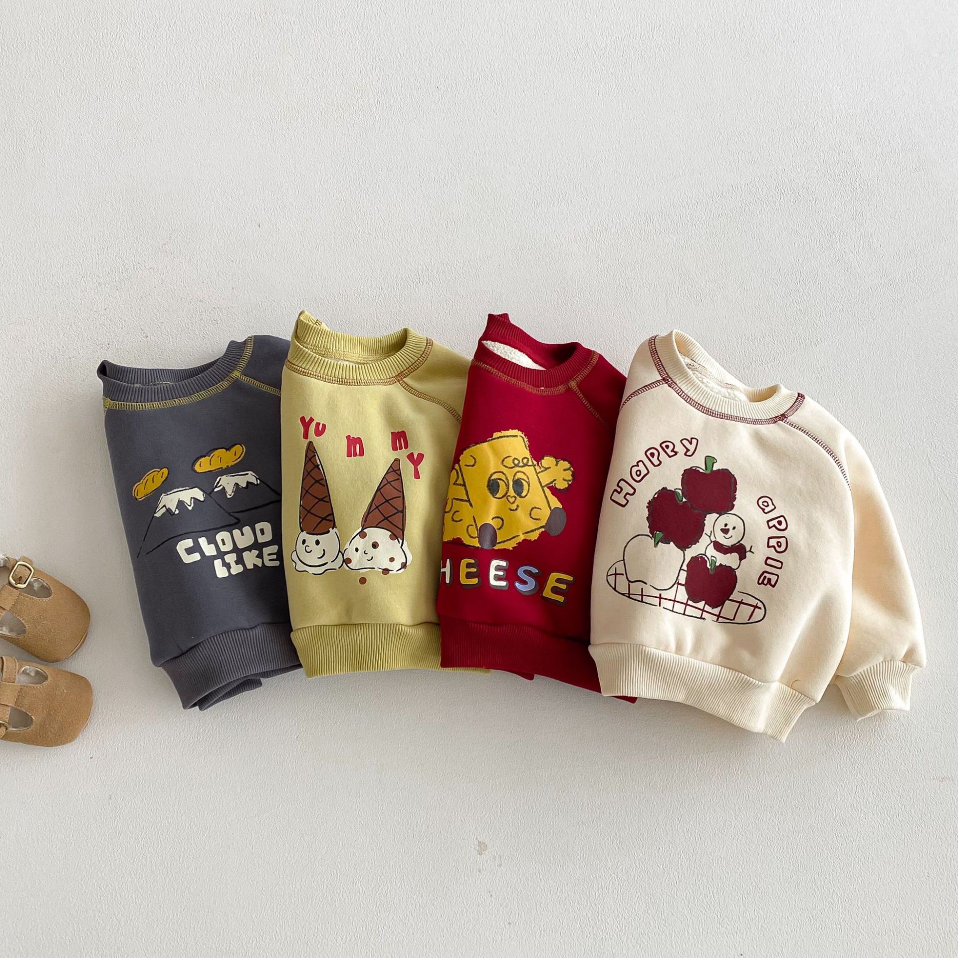 Toddler Cartoon Pattern Contrast Color Stitching Sweatshirt