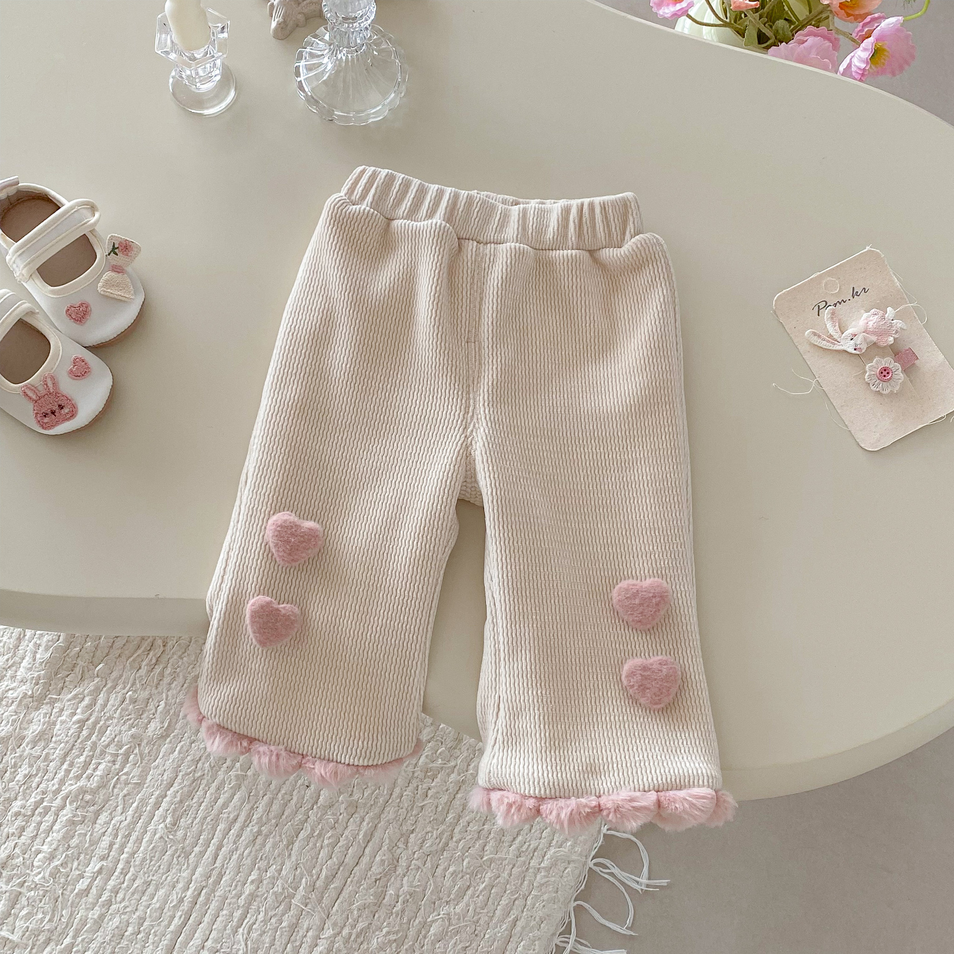 Baby & Kid Heart Applique Fleece Pants