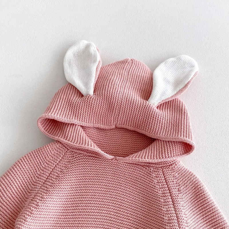 Baby Toddler Rabbit Ear Hooded Knitted Top