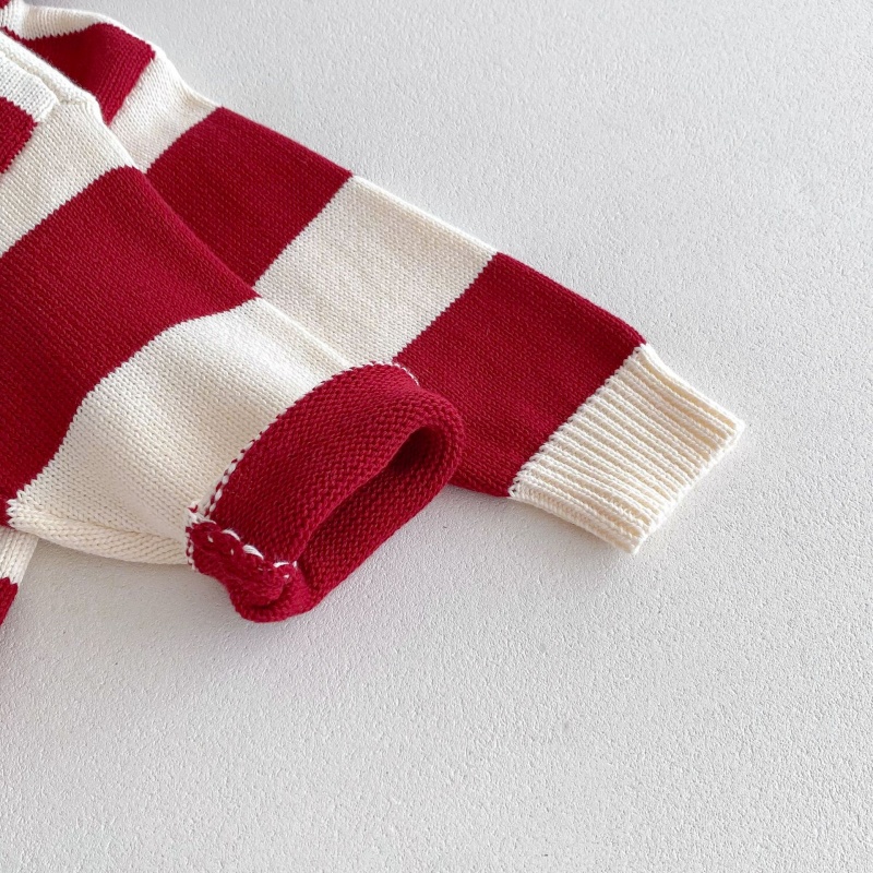 Baby & Toddler Red Striped Hooded Cardigan Sweater