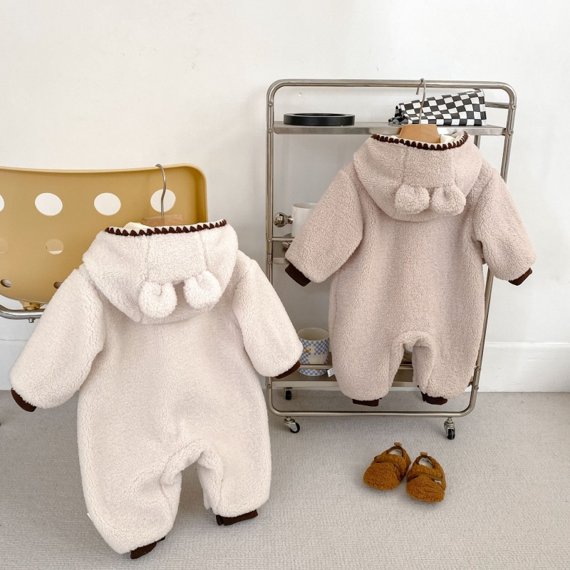 Baby Fleece-Lined Hooded Romper
