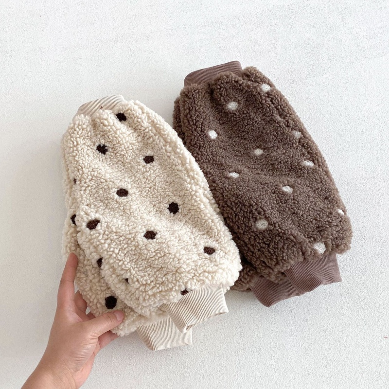 Baby Toddler Fleece-Lined Polka Dot Shearling Pants