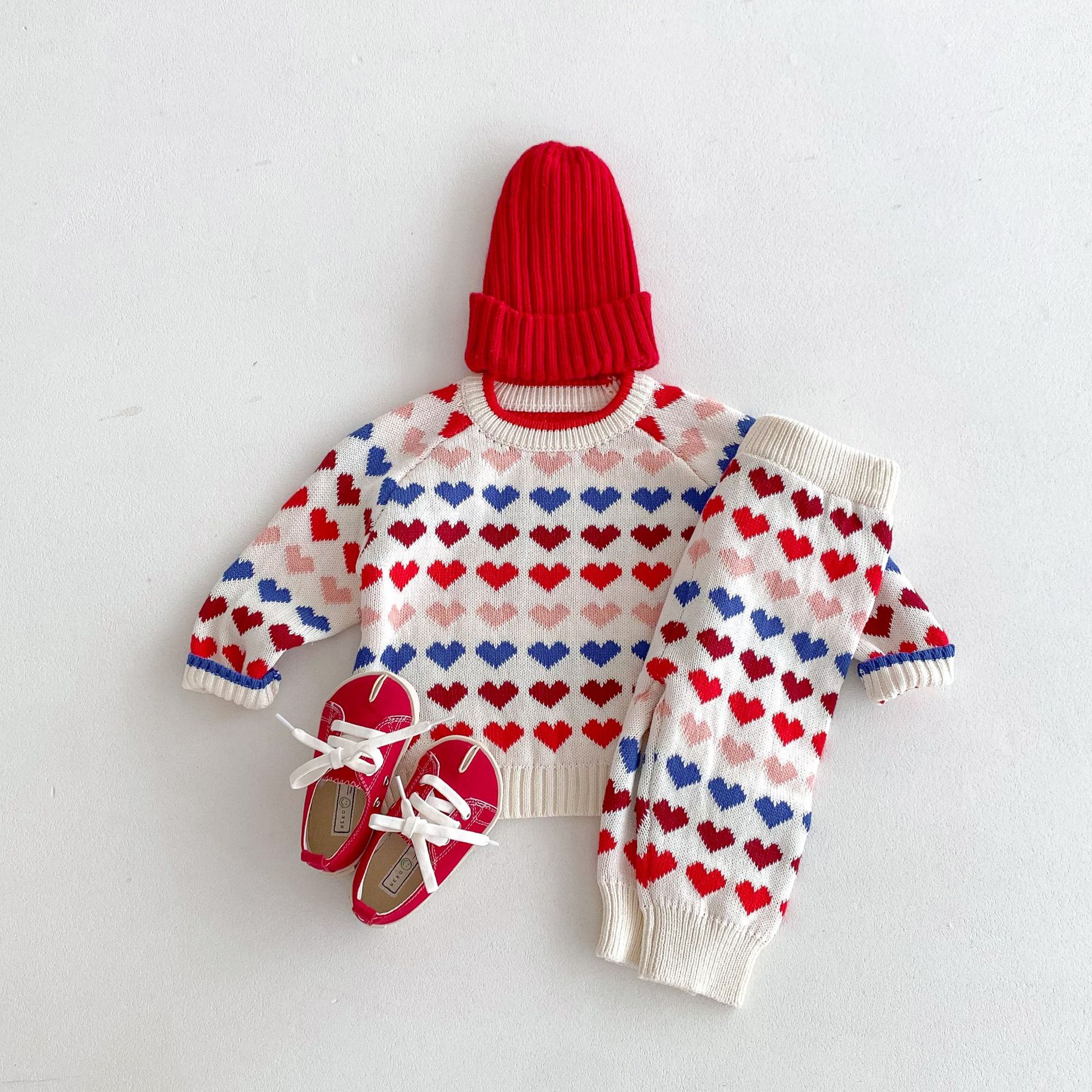 Toddler 2-Piece Colorful Love Sweater