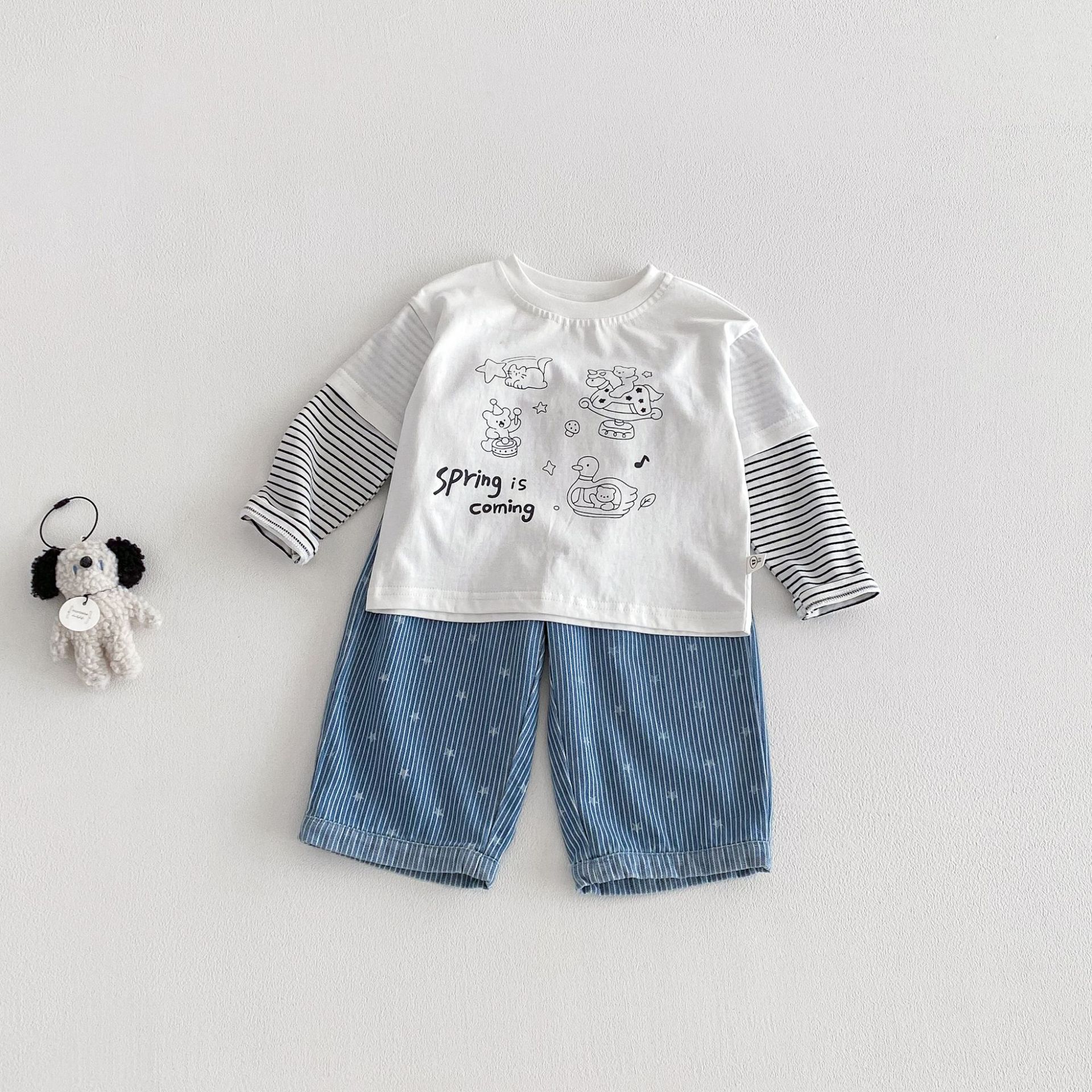 Baby Toddler Girl Puppy Denim Pants