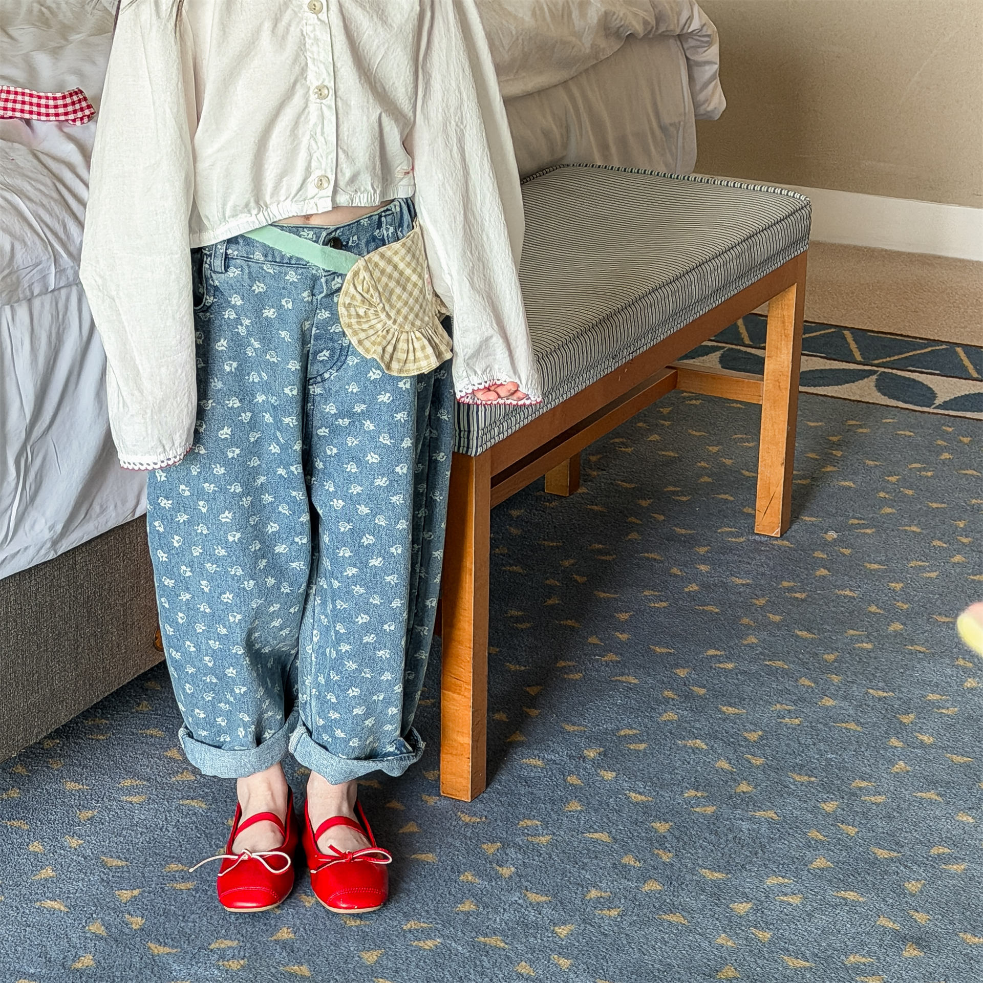 Baby & Kids Denim Flower Pants